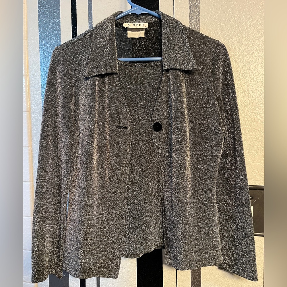 Vintage shiny matching jacket and tank. Size small